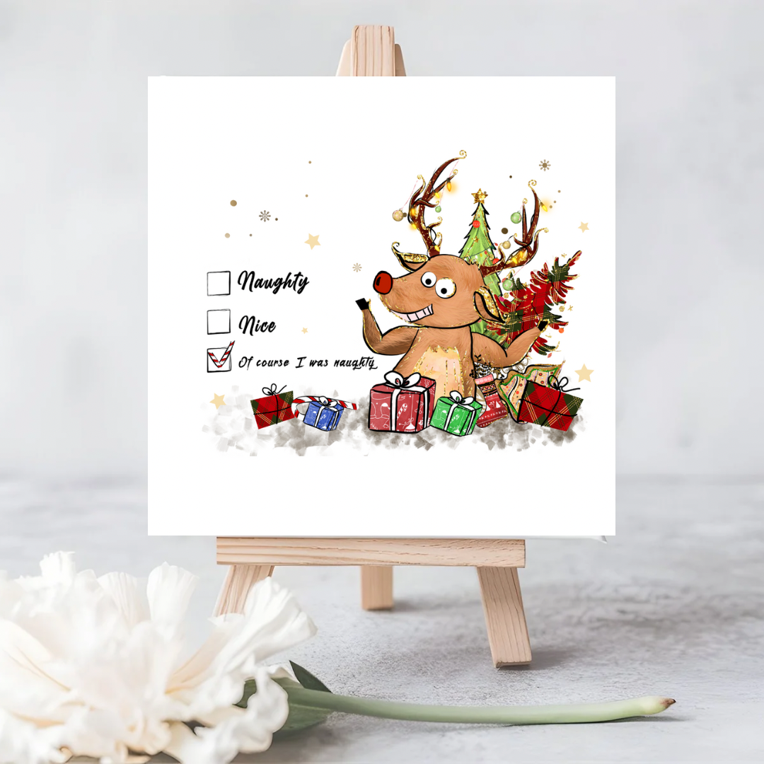 “Naughty or Nice” Cheeky Funny Plantable Seeded Christmas Card