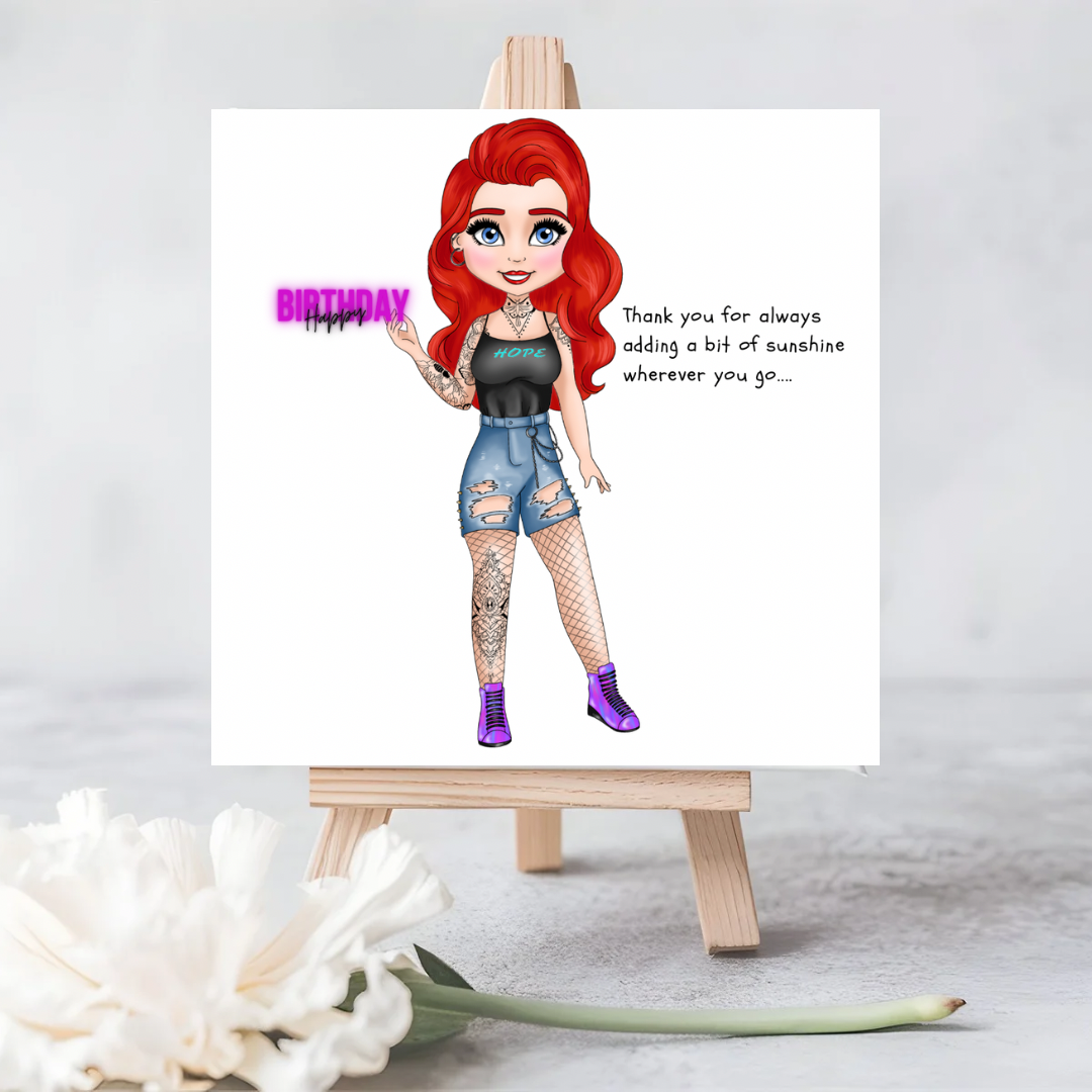 Customisable My Individuality Tattoo Girl Seeded Card – Celebrate Self-Expression