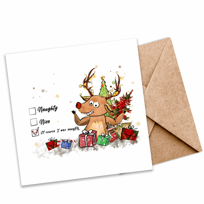 “Naughty or Nice” Cheeky Funny Plantable Seeded Christmas Card