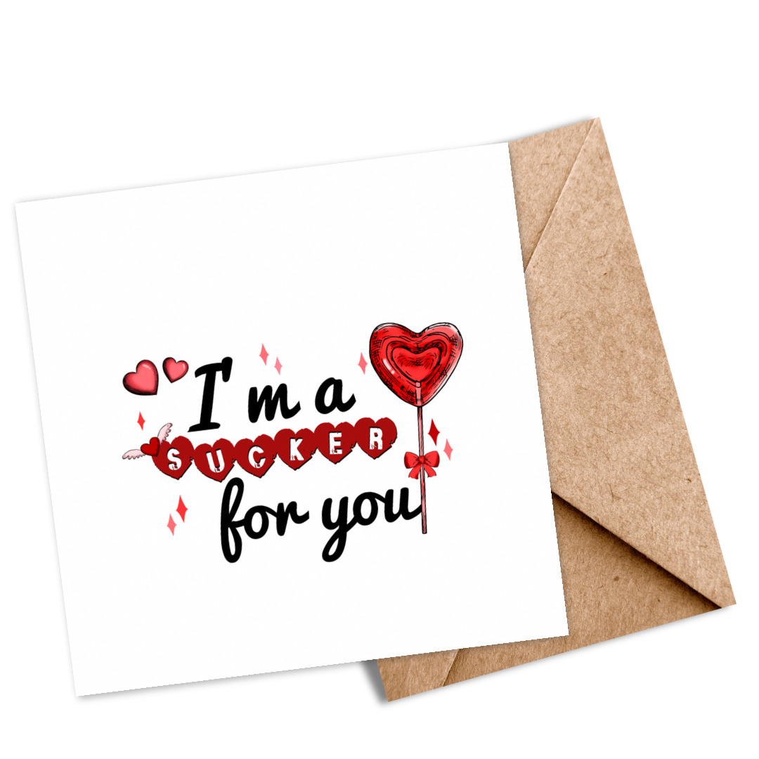 Playful “I’m a Sucker for You” Lollipop Card