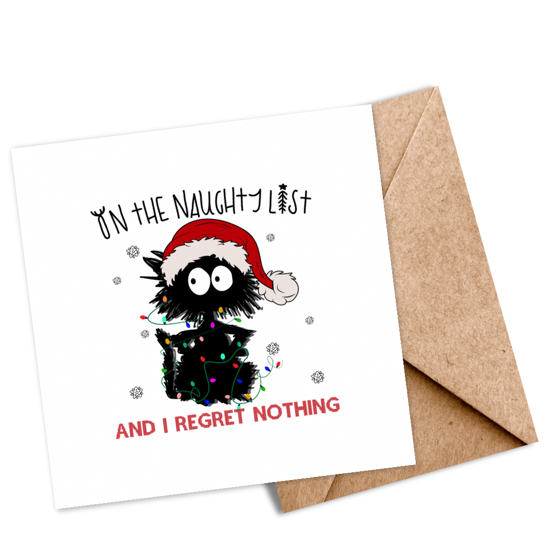 Quirky “On the Naughty List” Christmas Card