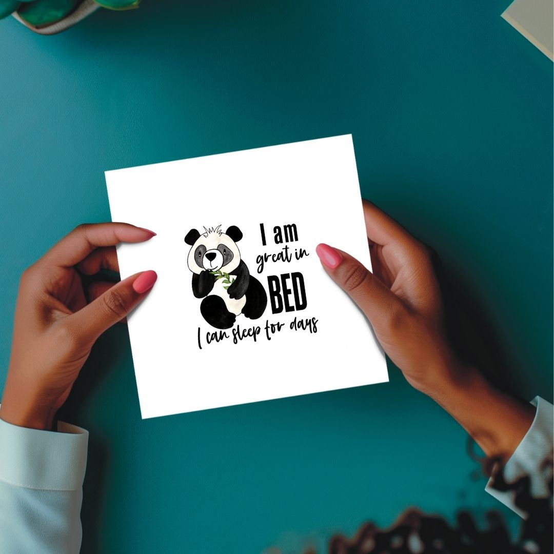 I’m Great in Bed | Eco-Friendly Plantable Panda Greeting Card