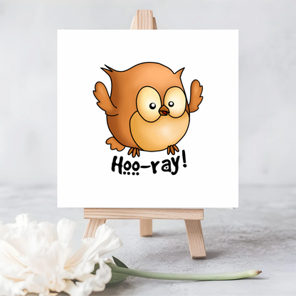 Joyful “Hooray” Owl Seeded Card