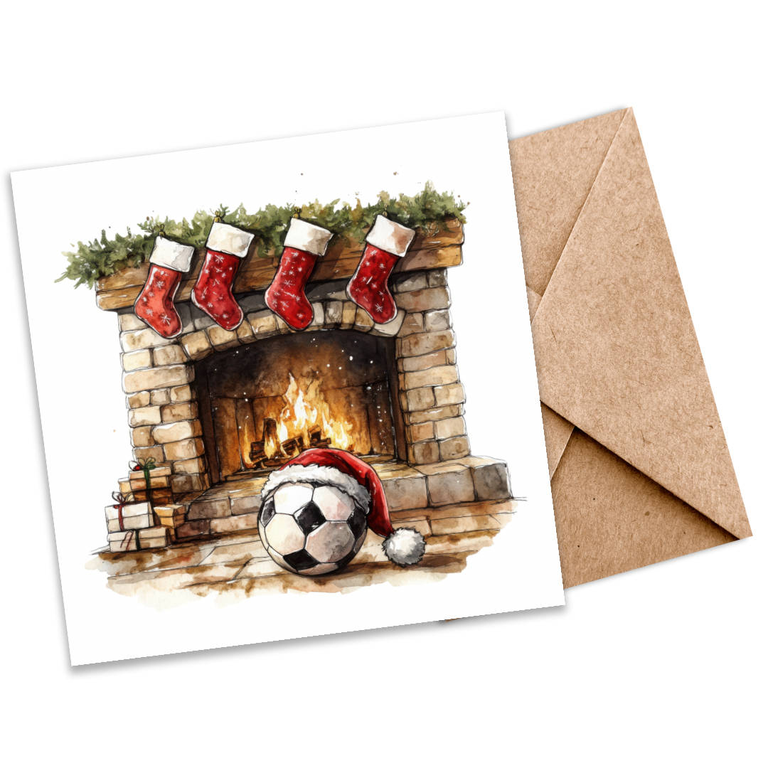 Warm & Cozy Seeded Football Christmas Card