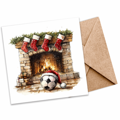 Warm & Cozy Seeded Football Christmas Card