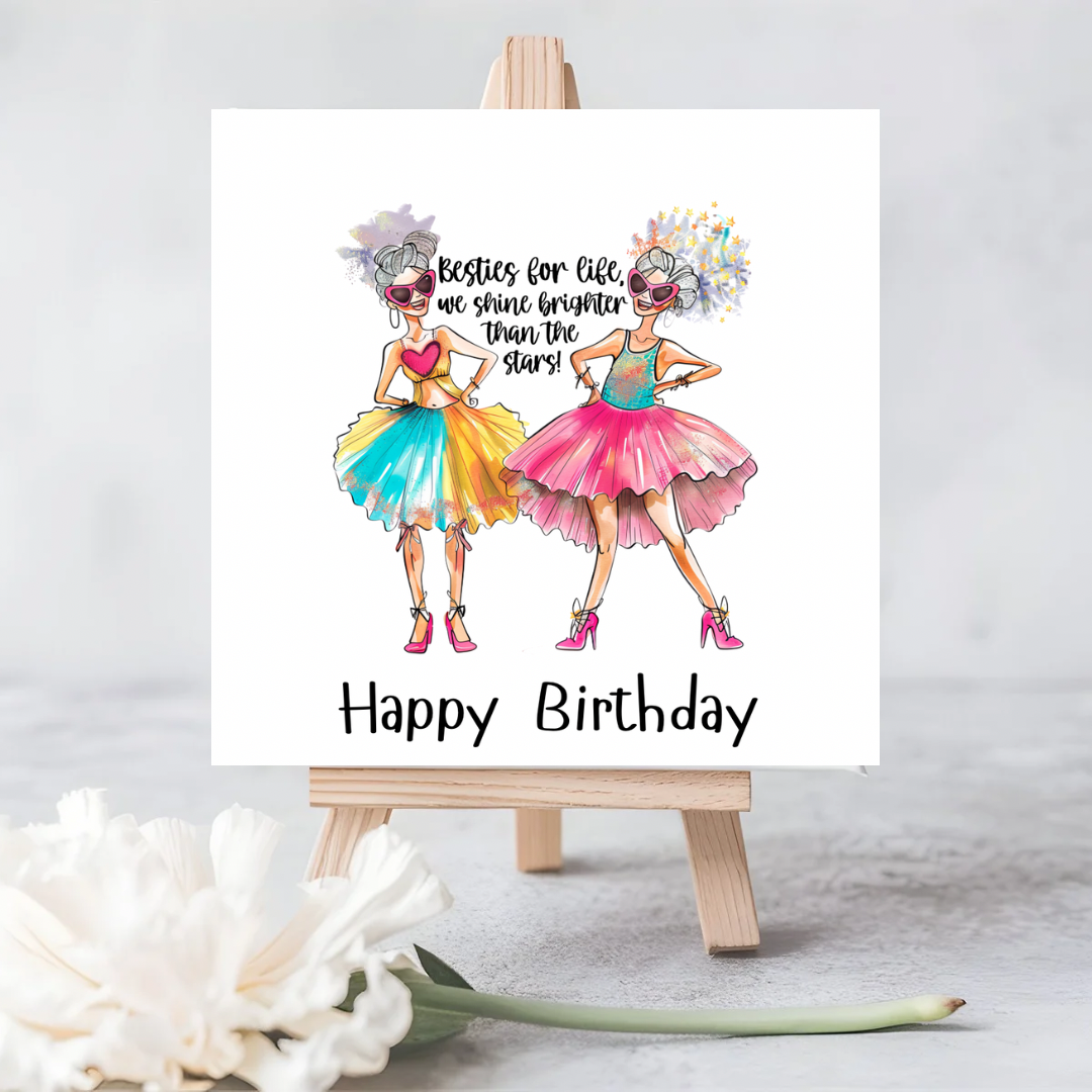 “Bestie for Life, We Shine Brighter Than the Stars” Eco-friendly Seeded Card