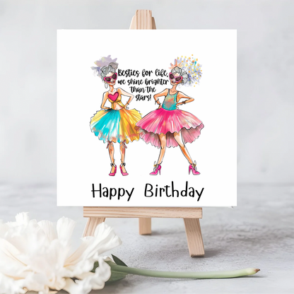 “Bestie for Life, We Shine Brighter Than the Stars” Eco-friendly Seeded Card