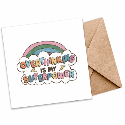 Overthinking is My Superpower” Plantable Card - A Fun and Sentimental Keepsake