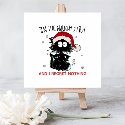 Quirky “On the Naughty List” Christmas Card