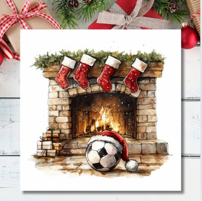 Warm & Cozy Seeded Football Christmas Card