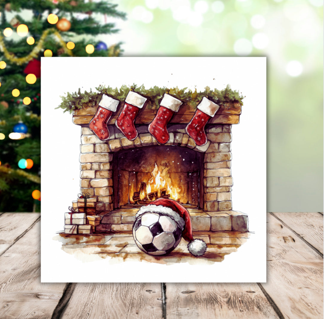 Warm & Cozy Seeded Football Christmas Card