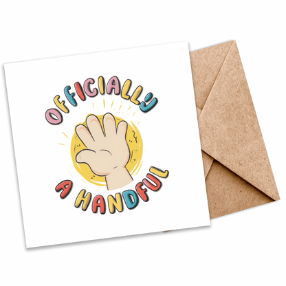 Officially a Handful” Plantable Birthday Card