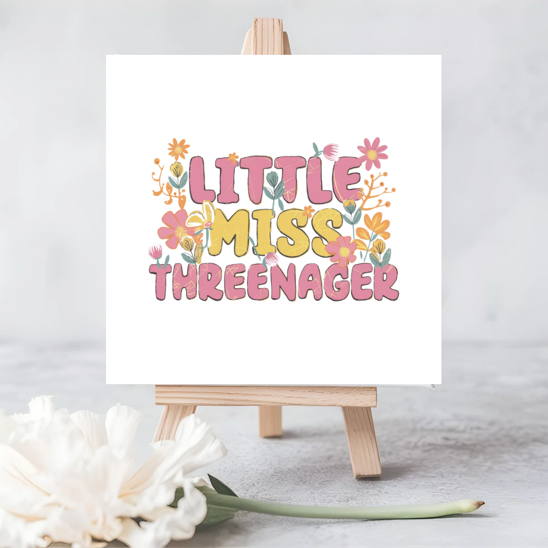 Little Miss Threenager” Plantable Birthday Card