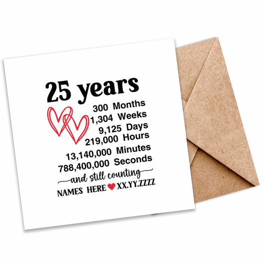 Still Counting” Milestone Anniversary Seeded Card | 5,10,15,20,25,30,35,40,45,50