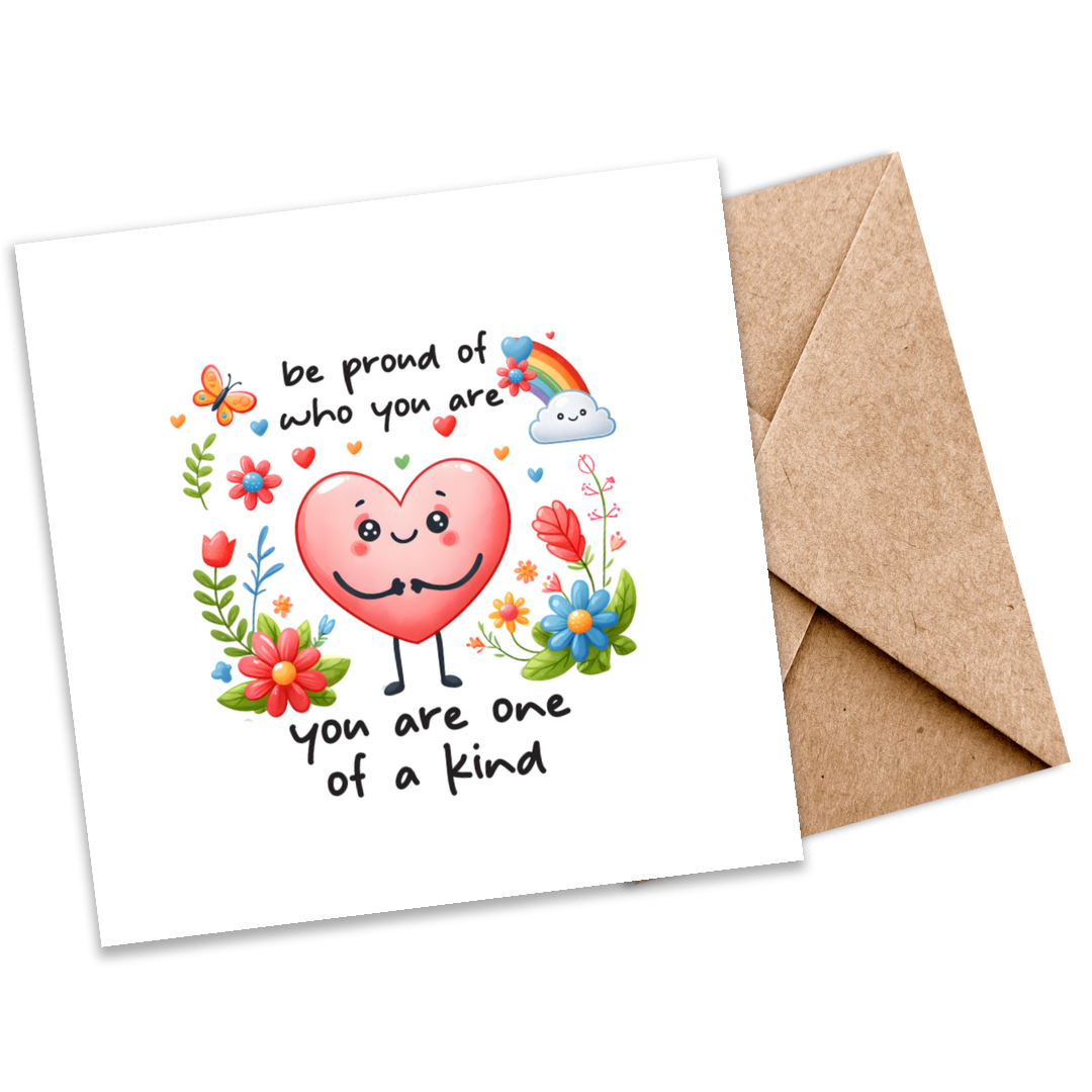 Be Proud of Who You Are, You Are One of a Kind” Seeded Plantable Card