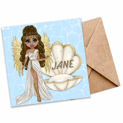 Aphrodite Girl Customizable Seeded Greeting Card