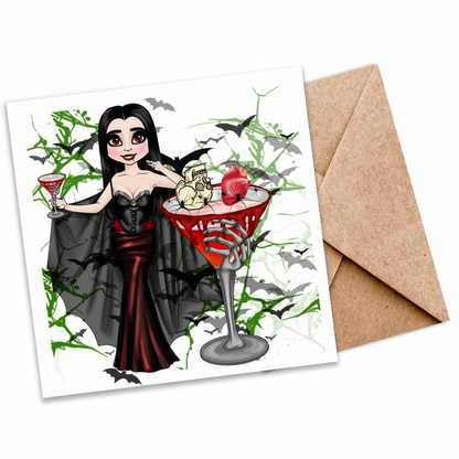 Customizable Plantable Vampire Lady Gothic Card | Seeded Greetings, Eco-Friendly & Personalized