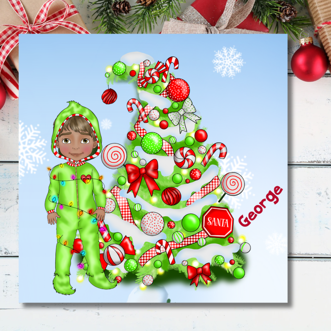 Personalised Grinch Christmas Card