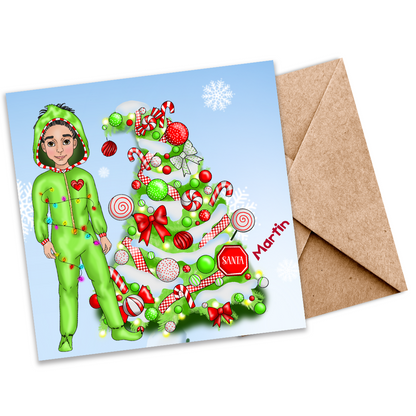 Personalised Grinch Christmas Card