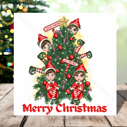 Cheeky Elf Christmas Card