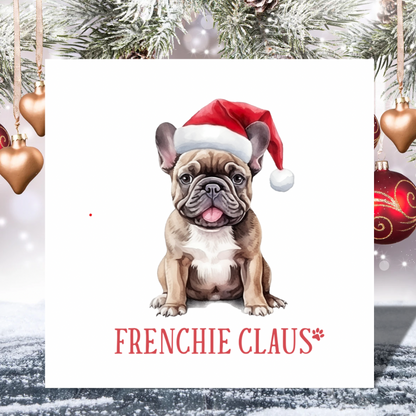 Frenchie Claus Christmas Card