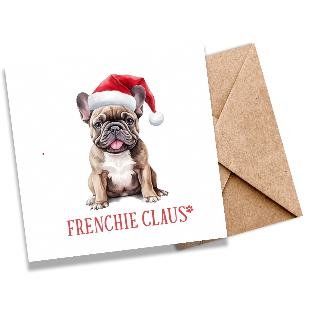 Frenchie Claus Christmas Card