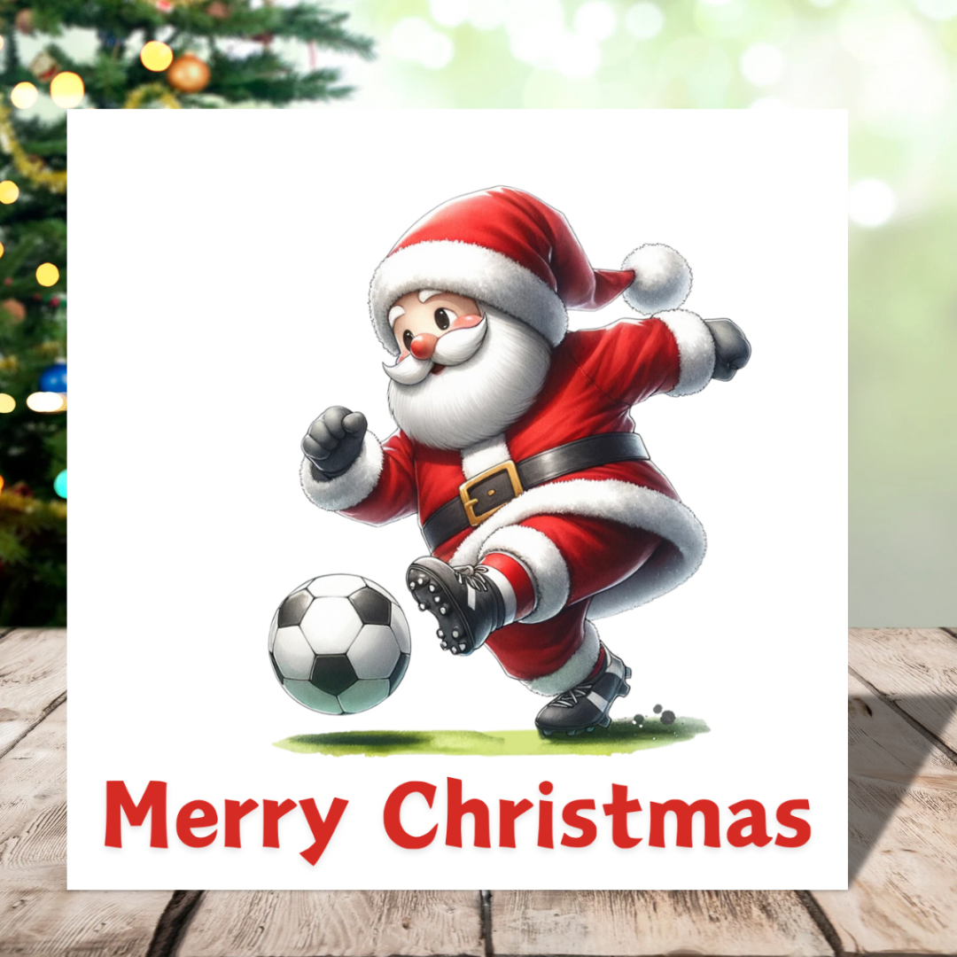 Football Santa Plantable Christmas Card