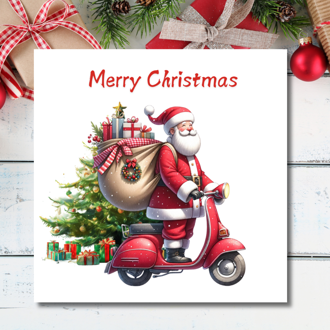 Santa on a Mobility Scooter | Plantable Seeded Christmas Card