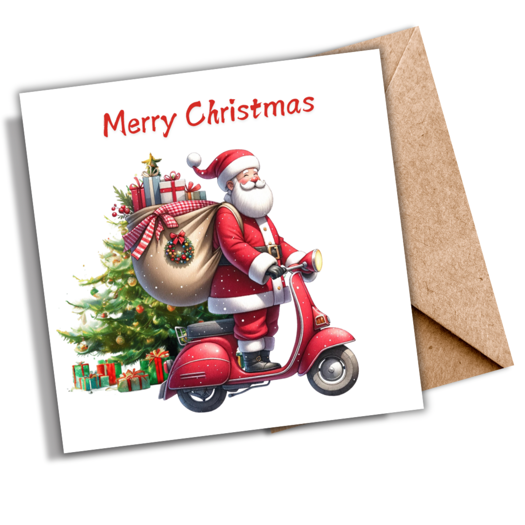 Santa on a Mobility Scooter | Plantable Seeded Christmas Card