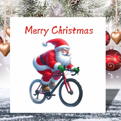 Plantable Seeded Christmas Card | Santa on a Bicycle