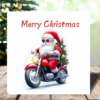 Santa on a Motorbike | Plantable Seeded Christmas Card