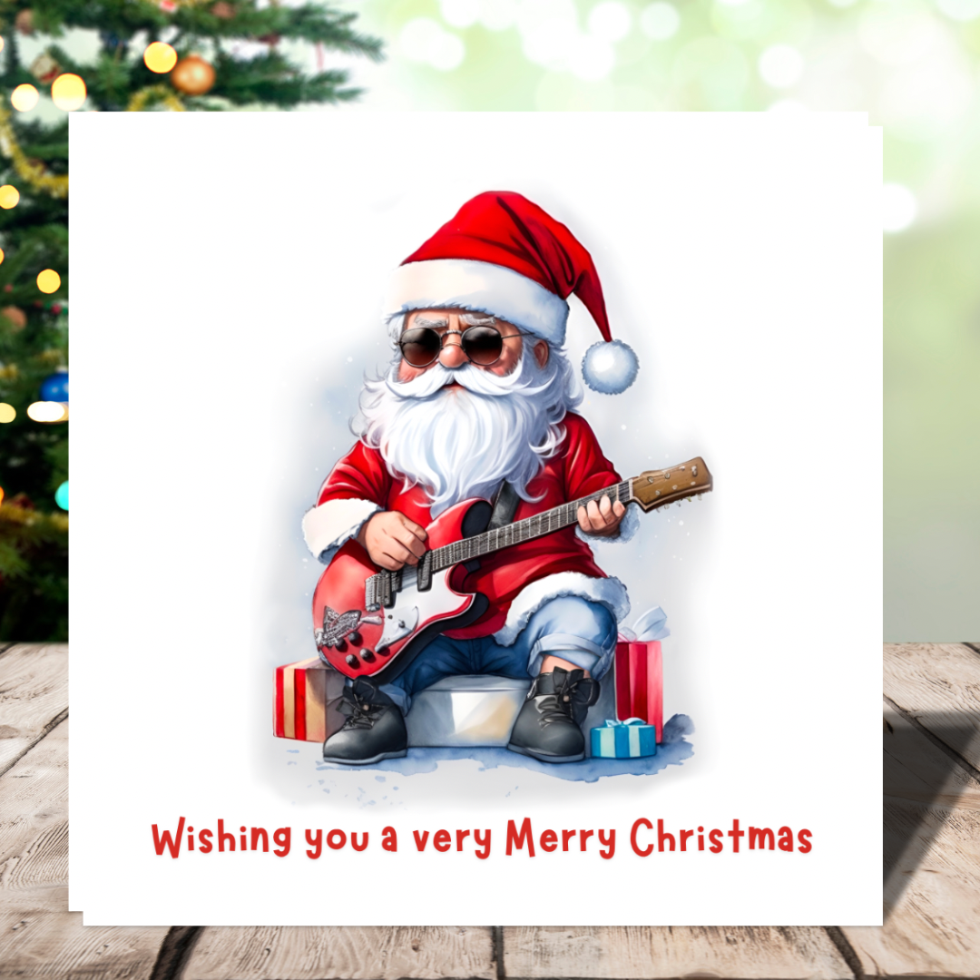 Rockstar Santa Plantable Seeded Card