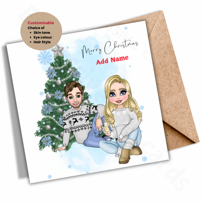 Personalised Couple Christmas Card (6x6) – Custom Christmas Greeting Card