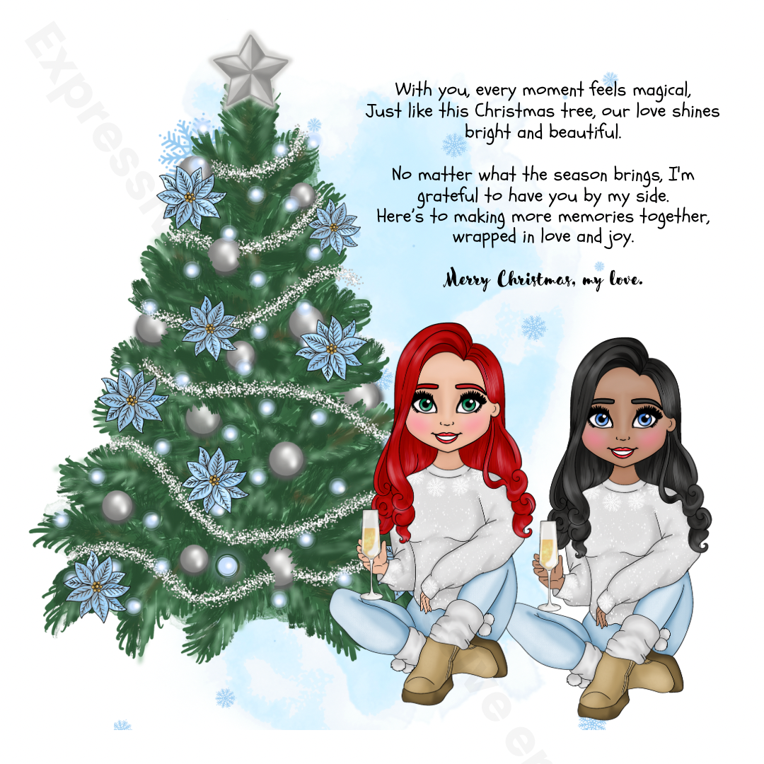 Personalised Couple Christmas Card (6x6) – Custom Christmas Greeting Card