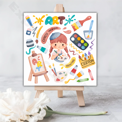 Express Yourself Art Lover Kids Greeting Card | Happy Birthday Card