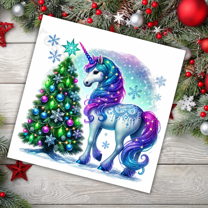 Magical Unicorn Christmas Cards - 5 Options to Choose from