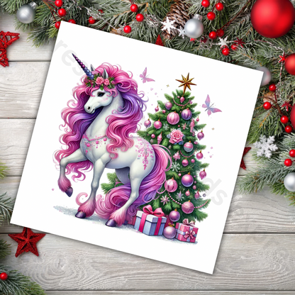 Magical Unicorn Christmas Cards - 5 Options to Choose from