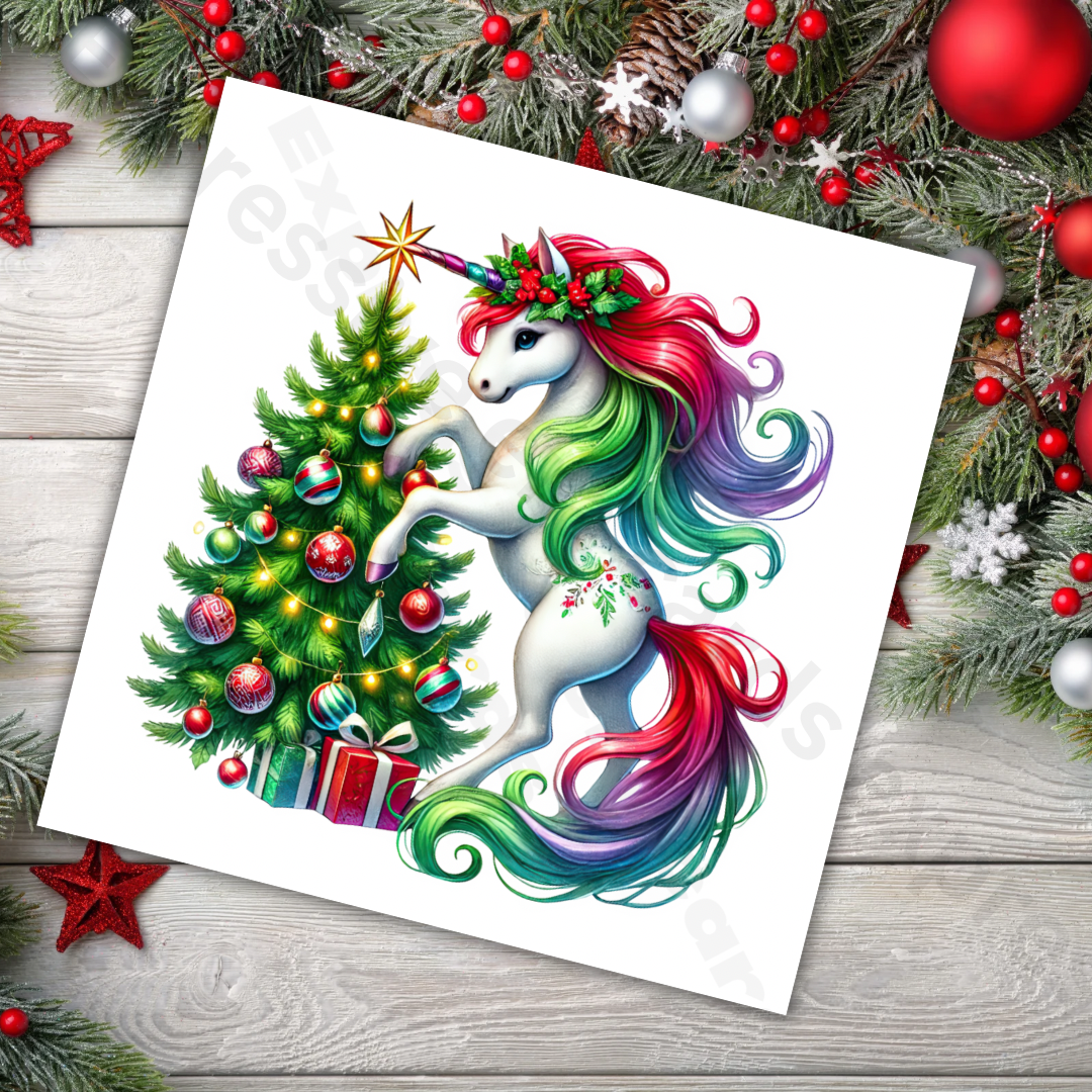 Magical Unicorn Christmas Cards - 5 Options to Choose from