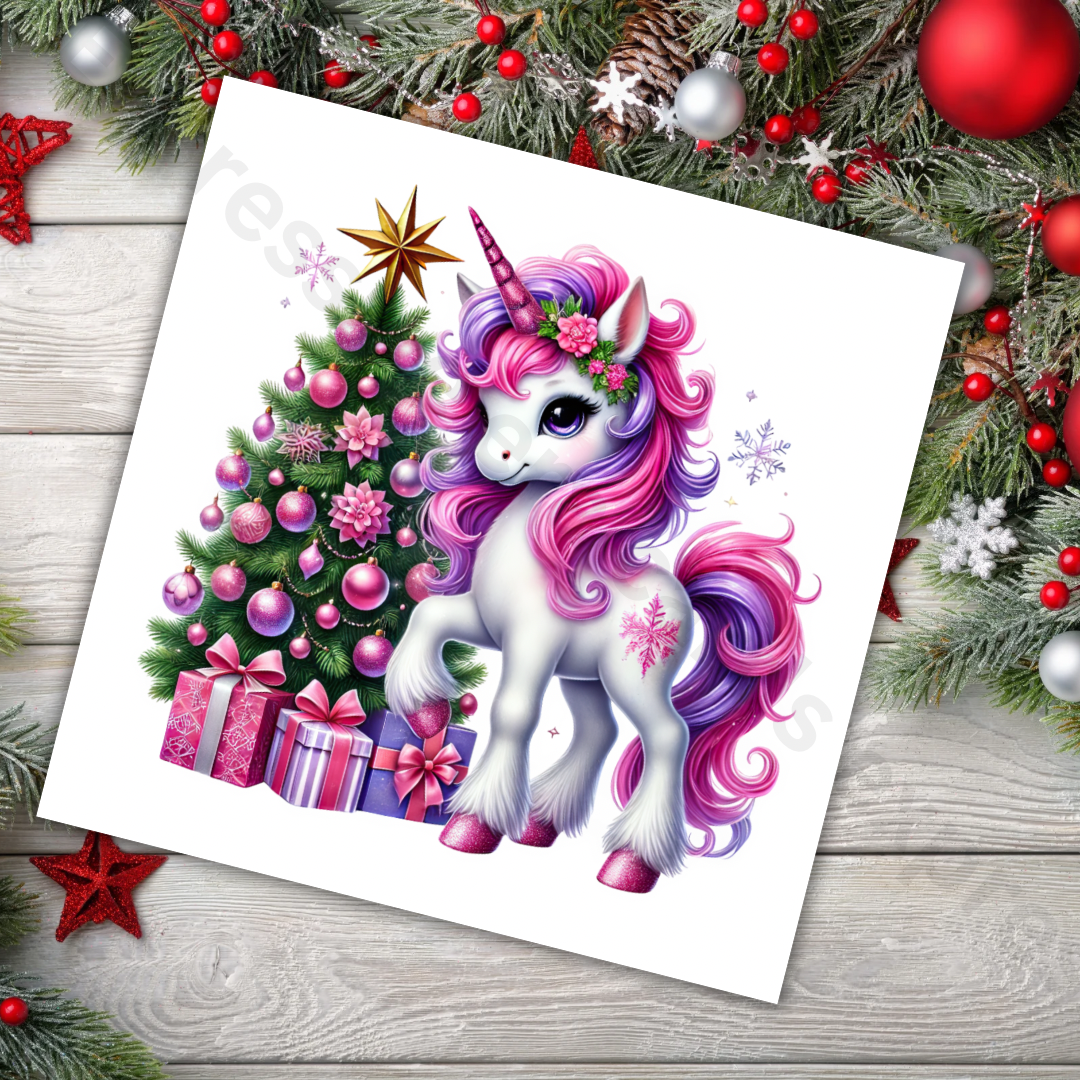 Magical Unicorn Christmas Cards - 5 Options to Choose from