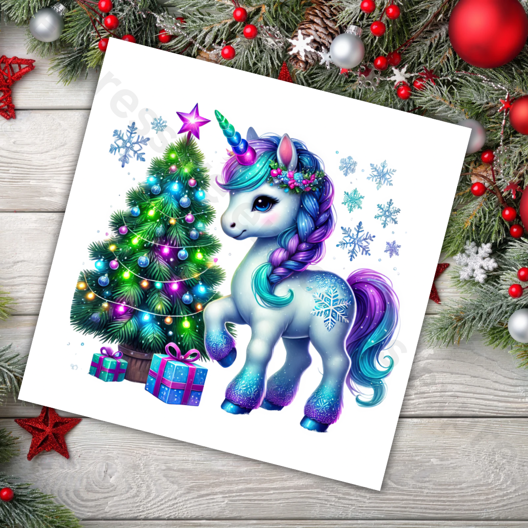 Magical Unicorn Christmas Cards - 5 Options to Choose from