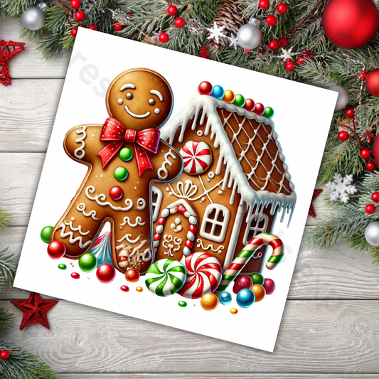 Gingerbread Man House | Merry Christmas Greeting Card