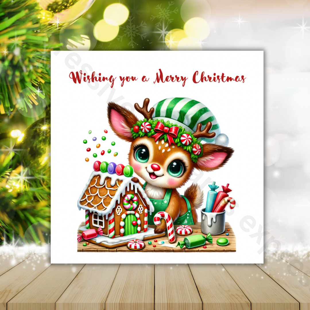 Merry Christmas Gingerbread House Greeting Card | Christmas Cards