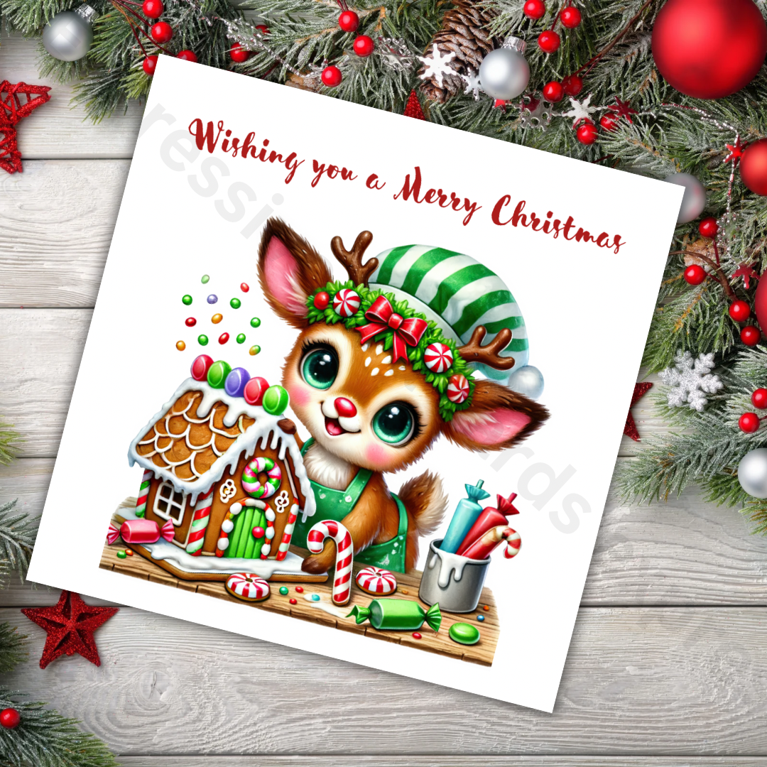 Merry Christmas Gingerbread House Greeting Card | Christmas Cards