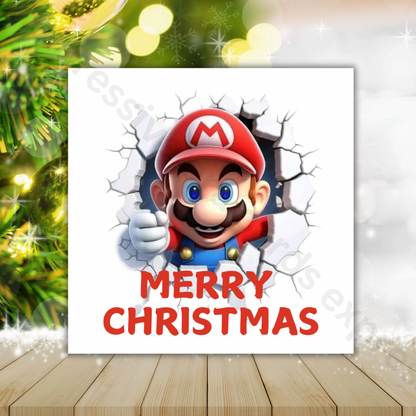 Mario Inspired Merry Christmas | Greeting Cards