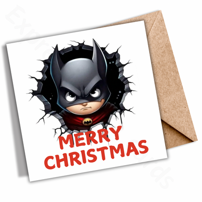 Batman Inspired Christmas Card For Kids