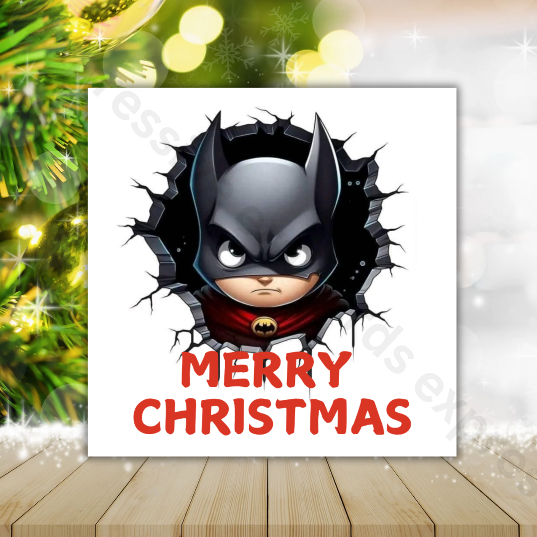 Batman Inspired Christmas Card For Kids