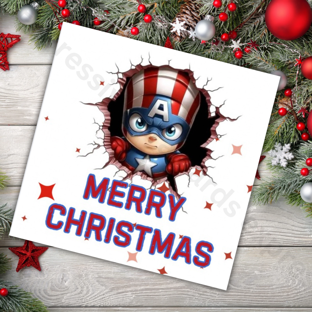 Super Hero Kids Christmas Cards