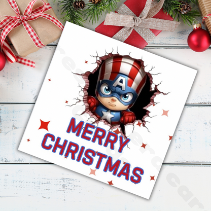 Super Hero Kids Christmas Cards