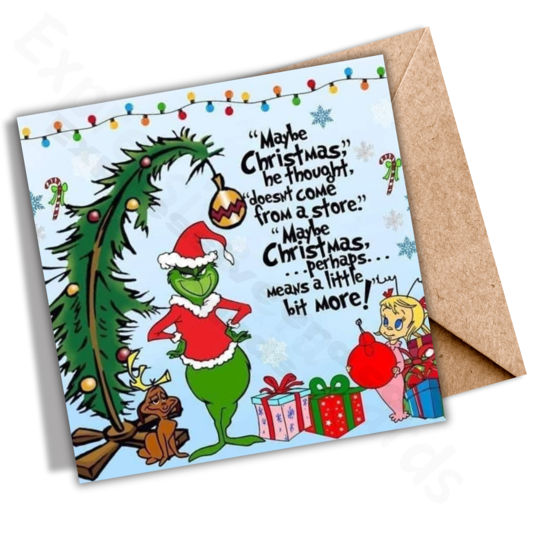 Maybe Christmas Doesn’t Come from a Store | Grinch Christmas Card