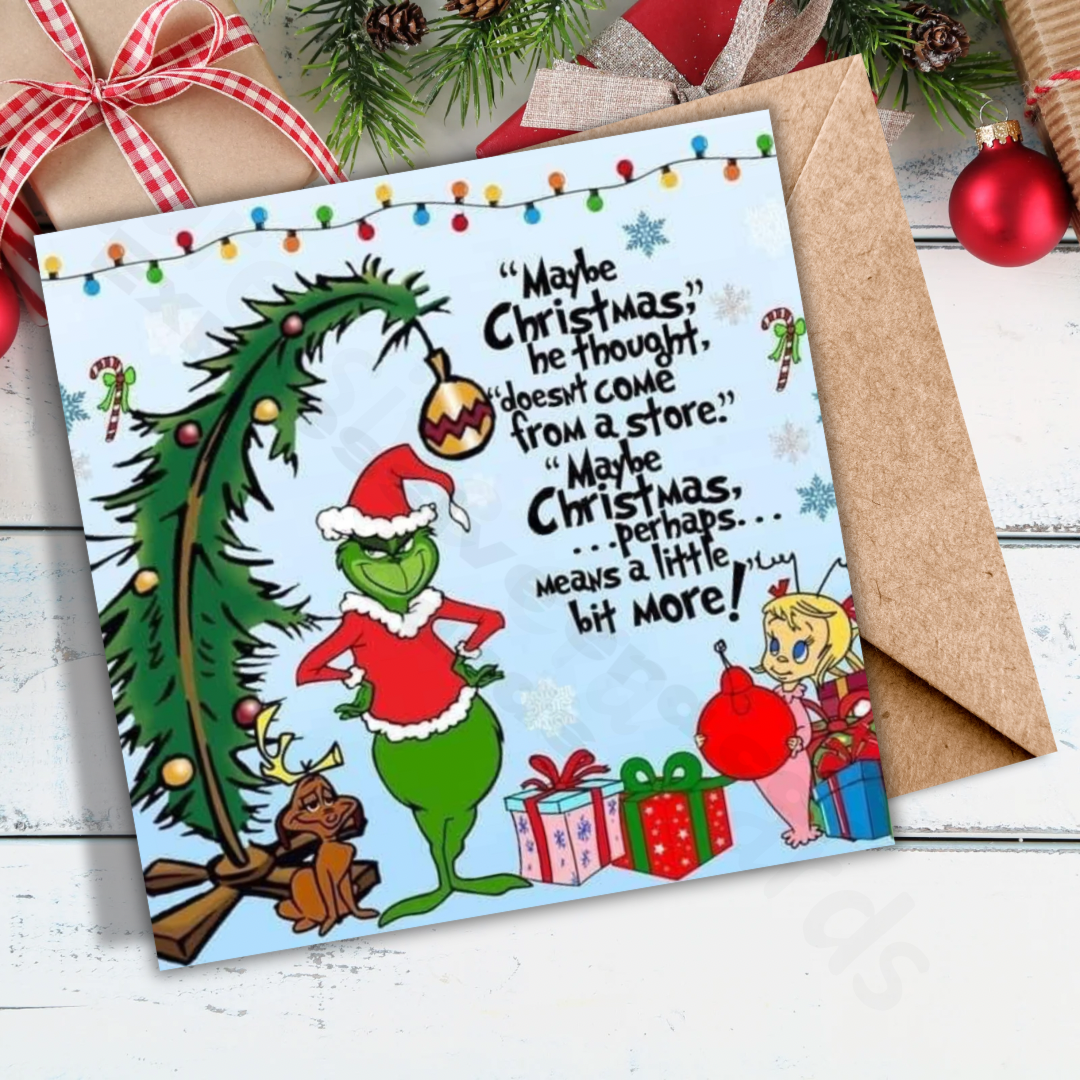 Maybe Christmas Doesn’t Come from a Store | Grinch Christmas Card